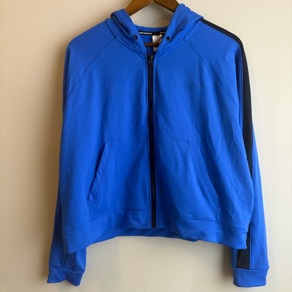 New Balance Blue Full Zip Athletic Spring Weather Hoodie Women’s Large